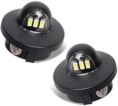RUXIFEY LED License Plate Lights Tag Light Lamp Assembly Compatible with Ford F150 F250 F350 Super Duty Ranger Explorer Bronco Excursion Expedition, 6500K Black, Pack of 2