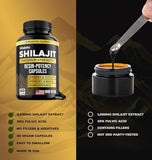 Vitalpha Natural Shilajit Resin Capsules – 50% Fulvic Acid – 85 Trace Minerals – Pure Himalayan Shilajit Supplement – Organic, Made in USA – 60 Capsules