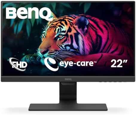 BenQ GW2283 Computer Monitor 22" FHD 1920x1080p | IPS | Eye-Care Tech | Low Blue Light | Anti-Glare | Adaptive Brightness | Tilt Screen | Built-In Speakers | HDMI | VGA,Black