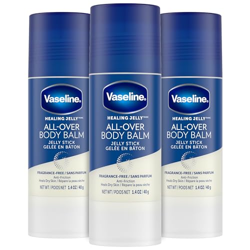 Vaseline All-Over Body Balm Stick 3-Pack – Non-Greasy Fragrance-Free Moisturizer, Travel-Size Lotion, 1.4 Oz Ea