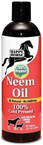 Happy Horse Neem Oil, 100% Cold Pressed and Unrefined, Cosmetic Grade, Add to Horse Fly Spray, 12oz