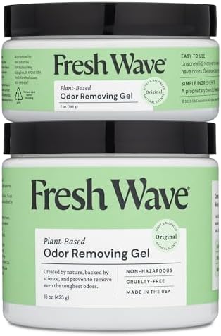 Fresh Wave Odor Removing Gel, 15 oz. & 7 oz. - Odor Absorbers for Home, Safer Odor Relief, Natural Plant-Based Odor Eliminator, Every 15 oz. lasts 30-60 Days, For Cooking, Trash & Pets