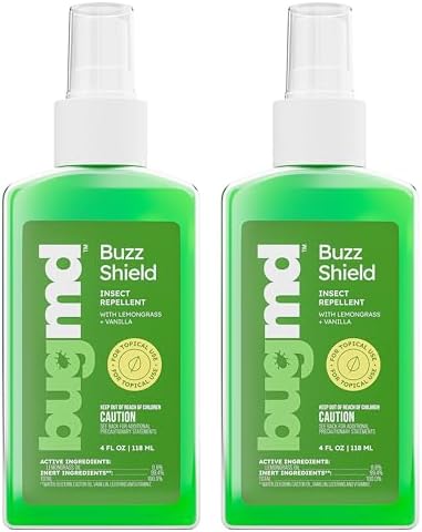 BugMD Buzz Shield - Mosquito and Insect Repellent Spray for Body and Home, Indoor & Outdoor Use, DEET-Free, Tick Repellent, Safe Bug Spray for People (2-Pack)