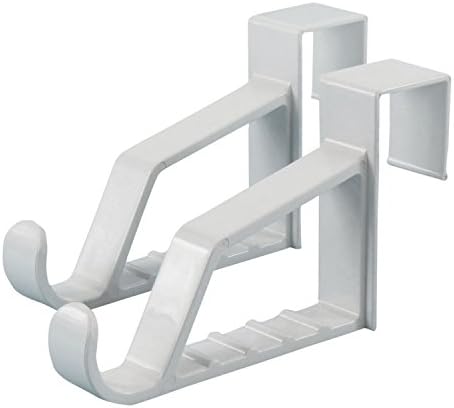 HANGERWORLD 2 Pack Over The Door Hooks for Hangers - Extra Strong White Plastic Over Door Hook for Hanging Clothes, Towels, Robes, Hats, Bags and More