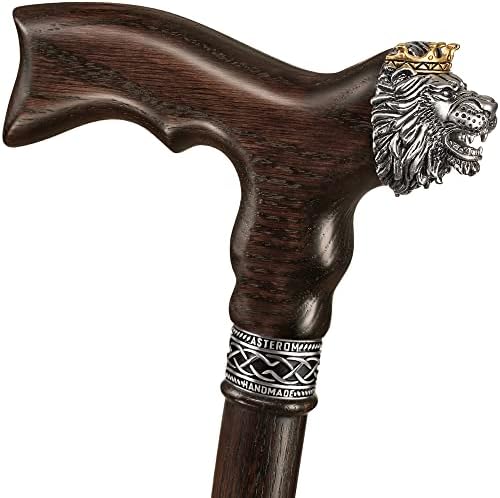Asterom Walking Cane - Handmade Lion Canes for Men & Women - Wooden, Stylish, Cool Walking Sticks for Men, Seniors