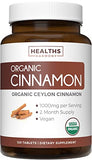 USDA Organic Ceylon Cinnamon (120 Tablets) 1000mg Cinnamon Quill Powder per Serving - Natural Cinnamon Supplements for Effective Metabolism, Cognative, Joint, Immune Support - (No Capsules or Pills)