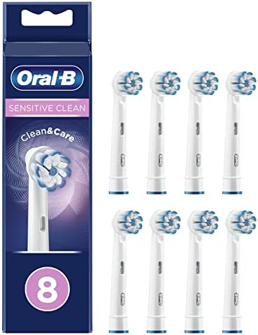Oral-B Sensitive Clean Replacement Brush Heads x 8 Original Refill for Electric Toothbrush, White, 200 gram