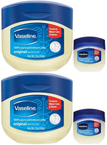 Vaseline 100% Pure Petroleum Jelly, 13 Ounce [With Bonus 1.75 Ounce] (Pack of 2)