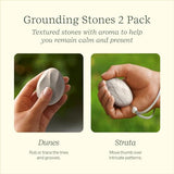 Lifelines Scent-Infused Tactile Grounding Stones 2-Pack & Essential Oil Set, Portable Essential Oil Diffusers with Individual Citrus Grove: Focus Essential Oil Blend 3 ML Included