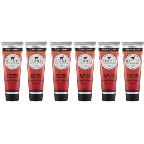Dionis - Goat Milk Skincare Scented Hand Cream (1 oz) Set of 6, Moisturizing Lotion for Dry Skin, Good for Sensitive Skin, Cruelty-free and Paraben-free (Blood Orange)
