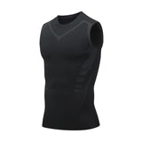 ABKD Ionic Shaping Sleeveless Shirt, Skillfulg 2023 New Version Ionic Shaping Sleeveless Shirt, Skillful Shirt, Male Shaper Tank, Mens Sleeveless Vest, Men Shaper Tank, Running Vest for Men-Black||M