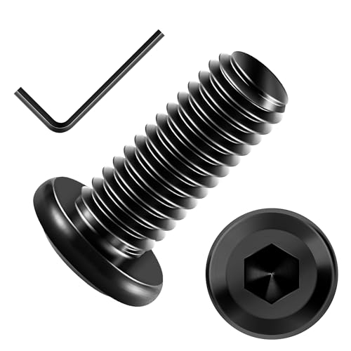 M10 x 20mm 20Pcs Silver Flat Head Hex Socket Cap Screws Bolts, 304 Stainless Steel Furniture Bolts Full Thread & Hex Spanner, Black Oxide