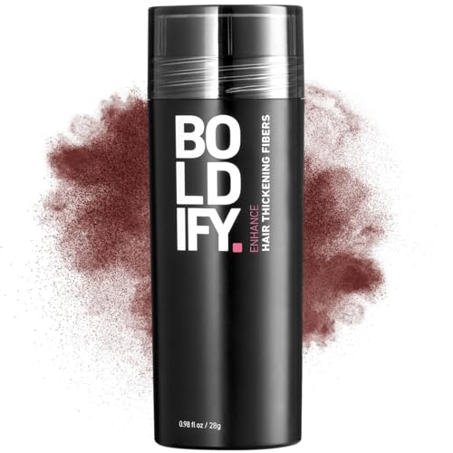 BOLDIFY Hair Fibers (28g) - Fill In Thinning and Fine Hair for an Instantly Fuller, Thicker Look - 14 Shades for Women & Men - Dark Auburn