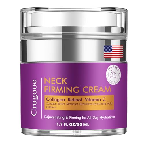 Advanced Neck Firming Cream – 3% Retinol & Hyaluronic Acid for Wrinkle Reduction, Lifting & Skin Tightening – Anti-Aging Moisturizer for Face, Neck & Décolleté – Deep Hydration, 1.7 FL OZ