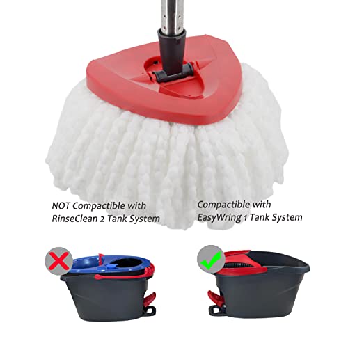 4 Pack Mop Replacement Heads Microfiber Spin Mop Refills Replace Head Safe for All Hard-surfaced Floors Includes 2 Extra Cleaning Cloths