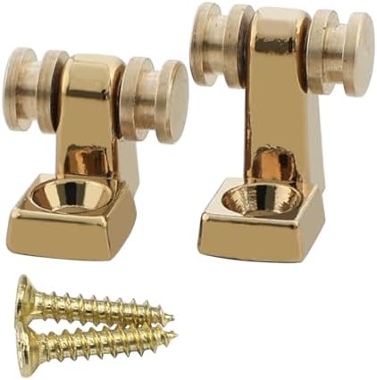 Pack of 2 Brass Roller String Retainer for Electric Guitar String Guide Roller String Trees Compatible with Start Tele Telecaster Electric Guitar String Parts Replacement Gold