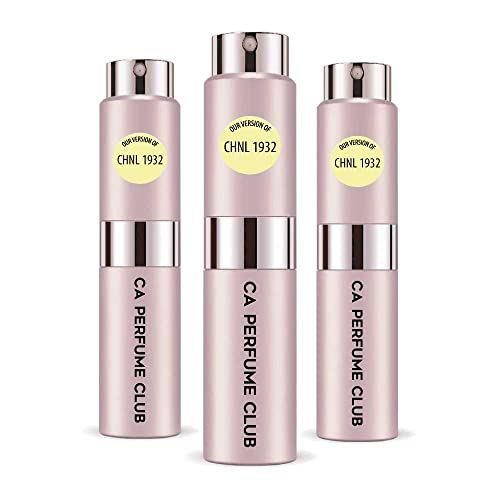 CA Perfume Impression of CHNL 1932 For Women Eau de Parfum Spray Refillable Atomizer Bottle 0.27 Fl Oz-X3