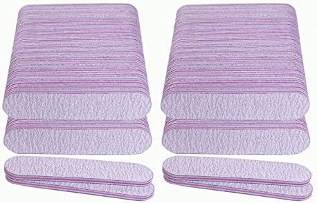 Nail Files (100 Pack), 3.6 Inches Emery Board Nail Files for Acrylic and Natural Nails, 100/180 Grit Small Double Sided Fingernail Filer Bulk Mini Professional Finger Nail Filer Manicure Set Gray