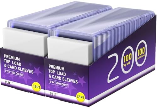400 Card Sleeves Top Loads for Cards, Toploads for Cards, Baseball Card Sleeves Hard Plastic, 3" x 4" Baseball Card Protectors, Trading Card Sleeves Card Holder (200 Hard Sleeves + 200 Clear Sleeves)