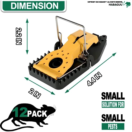 Mouse Traps, Mice Traps for House Indoor Reusable, Kid Safe Snap Traps, Quick Effective Sanitary Safe, Snap Trap Safety and Friendly for Pet, 12 Pack