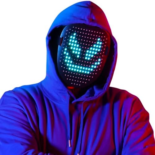 Mr.Pang LED Mask Light up Mask with Gesture Sensing, Cool Face Transforming Mask, Perfect Gifts for Halloween Christmas Birthday Cosplay Party