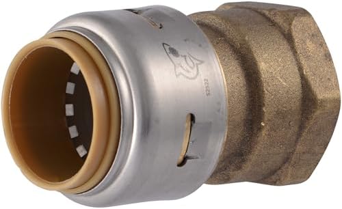SharkBite Max 3/4 x 3/4 Inch FNPT Adapter, Push To Connect Brass Plumbing Fitting, PEX Pipe, Copper, CPVC, PE-RT, HDPE, UR088A
