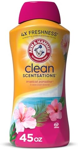 ARM & HAMMER Clean Scentsations In-Wash Scent Booster, Laundry Crystals Scent Booster Tropical Paradise scent, 45 Oz