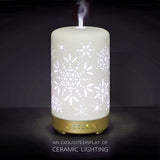 Earnest Living Essential Oil Diffuser White Ceramic Diffuser 100 ml Timers Night Lights and Auto Off Function Home Office Humidifier Aromatherapy Diffusers for Essential Oils