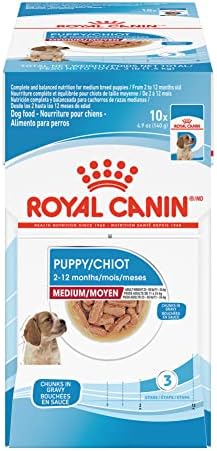 Royal Canin Size Health Nutrition Medium Puppy Chunks in Gravy Wet Dog Food, 4.9 oz pouch (10-pack)
