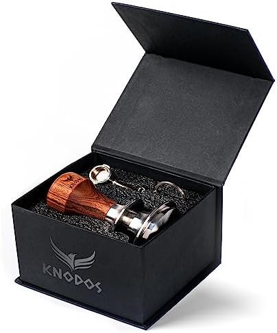 54mm Espresso Tamper for Breville Espresso Machines V2 Rosewood KNODOS Auto Leveling and Double Spring Loaded Design Wooden 30lb Calibrated Coffee Tamper