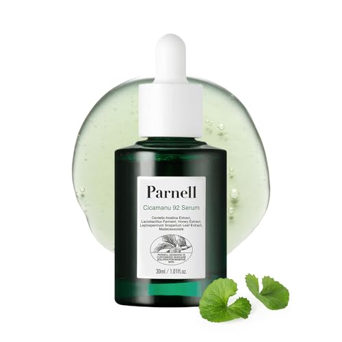 Parnell Cicamanu 92 Serum - Melatonin, Centella Asiatica, Ceramide and Overnight Recovery Moisturizing Ampoule for Hyperpigmentation and Soothing Irritated Skin (1.01 Fl Oz / 30ml)