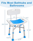 HOMLAND Shower Chair for Inside Shower with Removable Back, 500 lb Heavy Duty Bath Chair for Bathtub, Safety Bath Seat Bath Stool for Seniors and Disabled