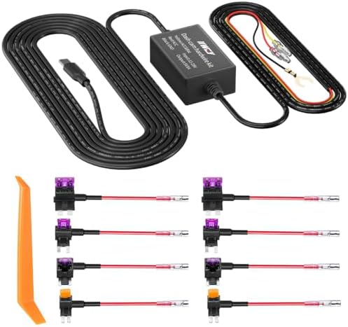 Dash Cam Hard Wire Kit for IIWEY N5/N7 Model, 4 Meter Dashboard Camera Car Charger Cable Kit, 12V- 24V to 5V, Power Adapter with LP/Mini/ATO/Micro2 Fuse for Dash Cam