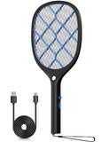 YISSVIC Electric Fly Swatter Bug Zapper Racket Rechargeable Mosquito Killer with LED Light for Indoor Home Office Backyard Patio Camping (Black)