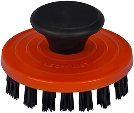 Le Creuset Nylon Cast Iron Grill Pan Brush, 3 1/4 Inches, Flame