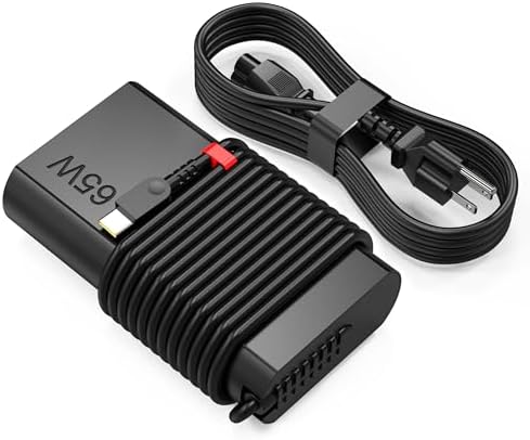 Slim USB-C 65W AC Adapter Fit for Lenovo Thinkpad Yoga Chromebook IdeaPad and More Laptop Computer 65W 45W USB C Fast Power Adapter