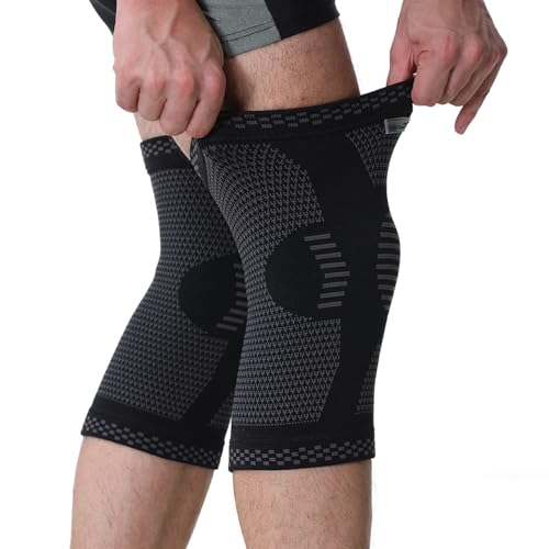 NeoTech Care Knee Support Brace - Breathable - Men, Women, Right or Left (Black Color, Size M, 1 Pair)