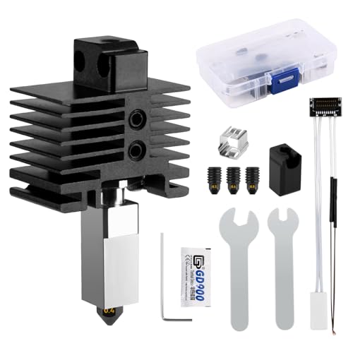 P1 Hardened Steel Hotend Kit for Bambu Lab P1P,P1S 3D Printer, Heating Block Replacement,High Speed,High Temperature Extruder Hot End, with 0.2,0.4,0.6,0.8mm Nozzle,Thermistor,Ceramic Heater