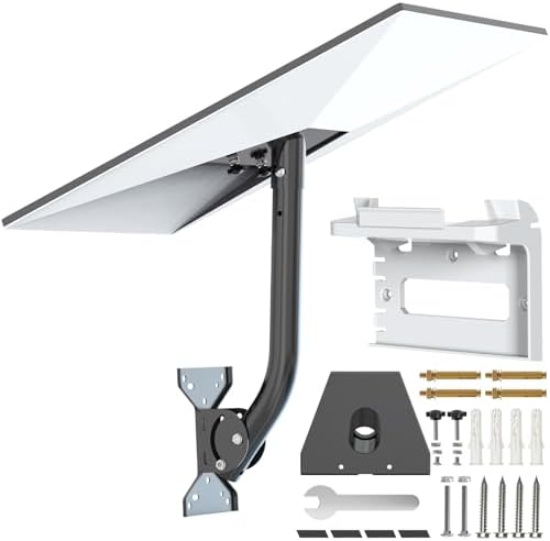 Starlink Gen 3 Mount, Adjustable Metal Starlink Pole Wall Mount Compatible with Starlink Gen 3 Standard Kit, Starlink Mounting Kit for Starlink Internet Kit Satellite, with 2-in-1 Router Mount(Black)