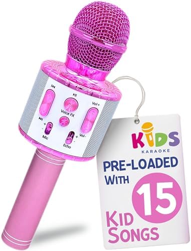 Move2Play, Kids Karaoke Microphone | Includes Pre-Loaded Songs & Bluetooth | Kids Birthday & Easter Gift | Toy for All Ages 2, 3, 4, 5, 6+ Year Old Girls, Boys & Toddlers