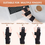 2 Finger Splint, Adjustable Finger Brace, Finger Metal Support for Broken Fingers, Mallet Finger Splints, Trigger Finger Straightener, Arthritis, Pain Relief, Injury, Fracture, Sprains(L/XL)