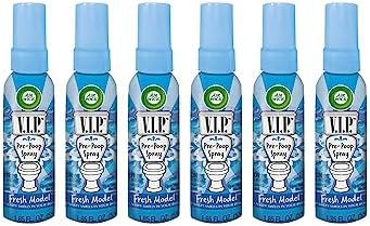 Air Wick V.I.P. Pre-Poop Toilet Spray | Fresh Model Scent | Contains Essential Oils | Travel size Air Freshener | Up to 100 uses - 1.85 Ounce (Pack of 6)