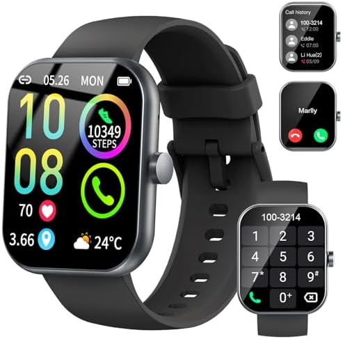 Smart Watch (Answer/Make Calls), 1.96" HD Screen SmartWatch for Men Women 113+ Sport Modes, Fitness Activity Tracker Heart Rate/Sleep Monitor/Pedometer, IP68 Waterproof, Smart Watches for Android iOS