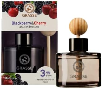 Bullsone Grasse Diffuser, Natural Car Air Fresheners, Luxury Car Perfume - Black Berry & Cherry Scent