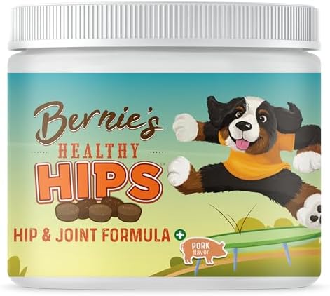 Bernie's Healthy HIPS - Daily Dog Hip & Joint Supplement - 90 Soft Chews - Reduce Pain, Encourage Mobility, Slow Damage, Repair and Rebuild HIPS & Joint Tissues
