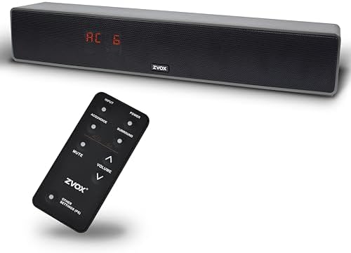 ZVOX Dialogue Clarifying Sound Bar with Patented Hearing Technology - TV Sound Bar with Twelve Levels of Voice Boost - Home Theater Audio TV Speakers Soundbar - AccuVoice TV Soundbar - AV157 Titanium