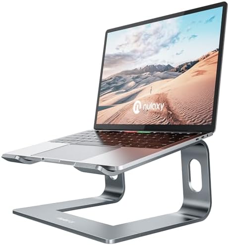 Nulaxy Laptop Stand, Detachable Ergonomic Laptop Mount Computer Stand for Desk, Aluminum Laptop Riser Notebook Stand Compatible with MacBook, Dell XPS, All 10-16" Laptops - Gray