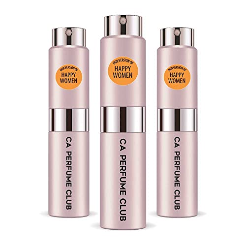 CA Perfume Impression of Clinic Happy Women For Women Replica Version Fragrance Dupes Concentrated Long Lasting Eau de Parfum Spray Refillable Atomizer Bottle 0.27 Fl Oz-X3