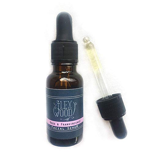 Rose and Frankincense Face Serum - 100% Natural, Vegan, Moisturising, Anti Ageing, Wrinkle and Line Reducing Ingredients, Cruelty Free, Palm Oil Free, Plastic Free, Handcrafted in the UK - 20ml