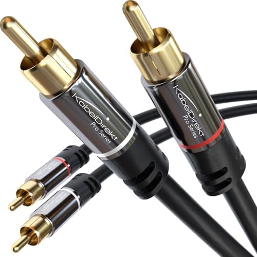 CableDirect – 15ft RCA/Phono Cable, 2 × 2 Plugs, Stereo Audio Cable, Practically Break-Proof & Flawless Sound Quality (coaxial, subwoofer/amp/HiFi & Home Cinema/Blu-ray, Analog & Digital)